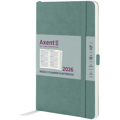 Еженедельник Axent датированный 2026 Partner Soft Skin 125х195, серо-лазурный (8509-26-48-A) Винница - изображение 1