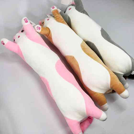 Кіт іграшка в машину 50 см, Подушка антистрес кішка, М'яка іграшка кіт-обійми, Милий кіт батон JV-25 Львів