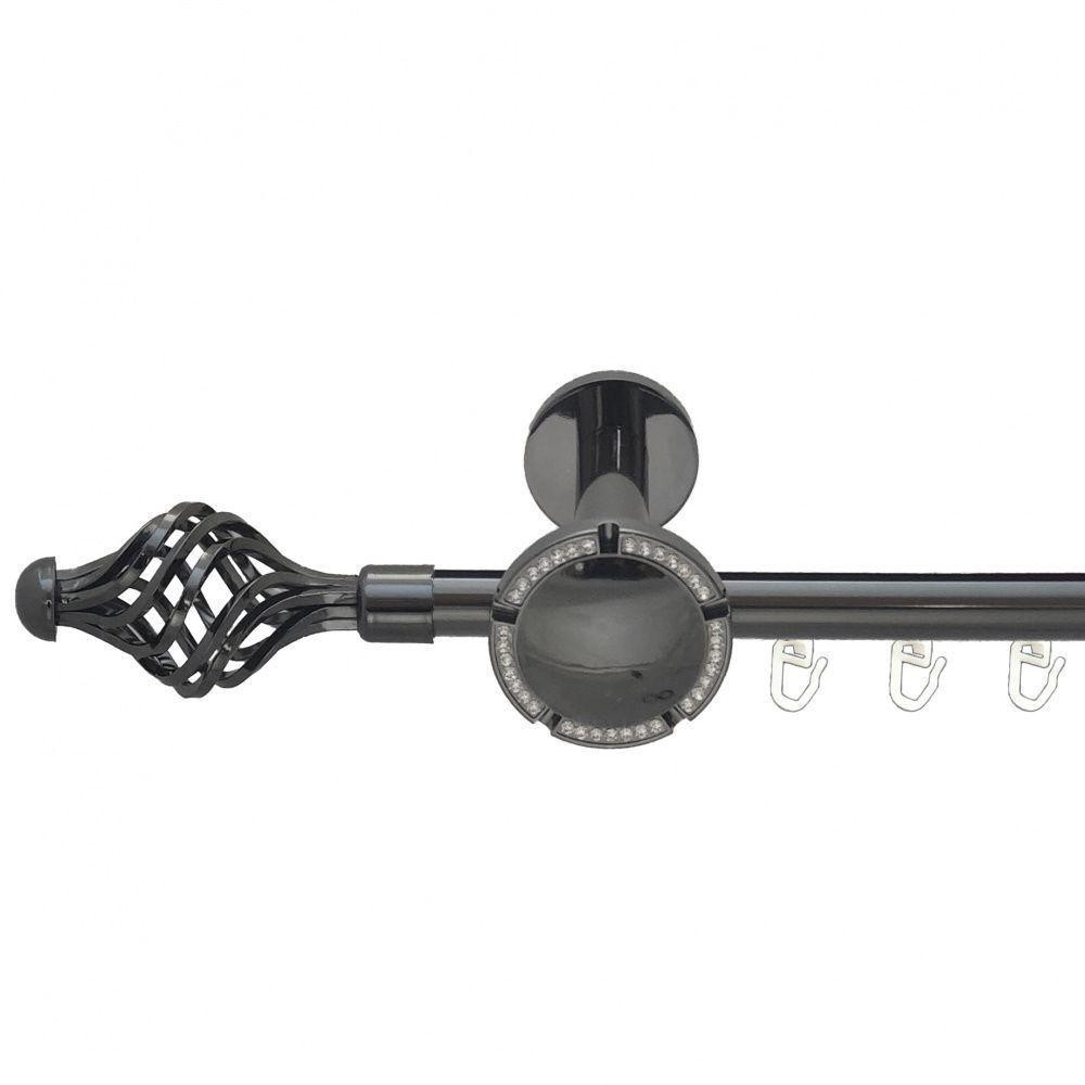 Карниз Orvit Арезо металевий однорядний розета реверс фламо профільна труба  Онікс 19 мм 240 см (6678841) Львів - фото 1