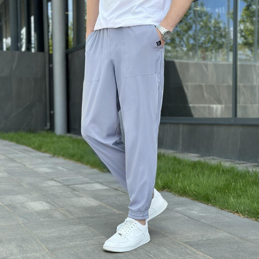 Чоловічі легкі джогери із софту сірі Pobedov Weekend Київ - фото 5