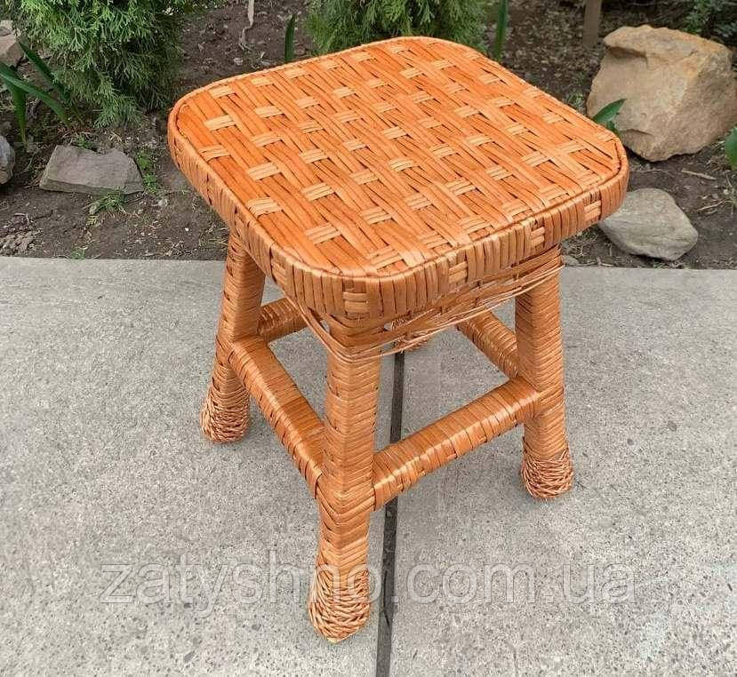 Стільчик низький плетений кавовий Київ - фото 8