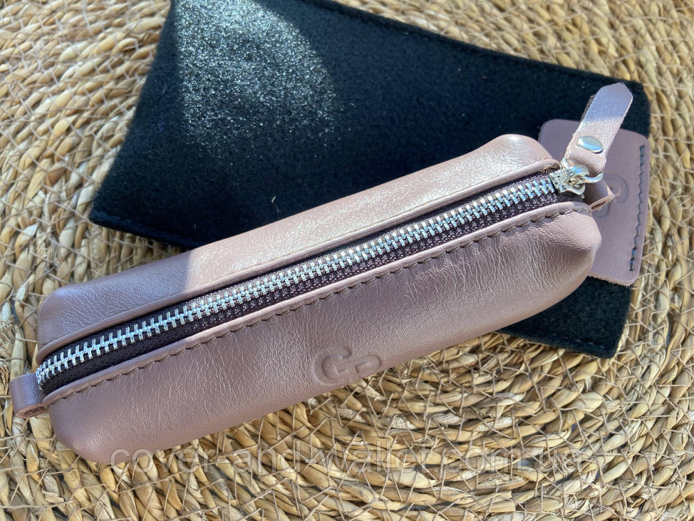 Пудровая женская кожаная ключница на молнии Grande Pelle 16791 Киев - изображение 1