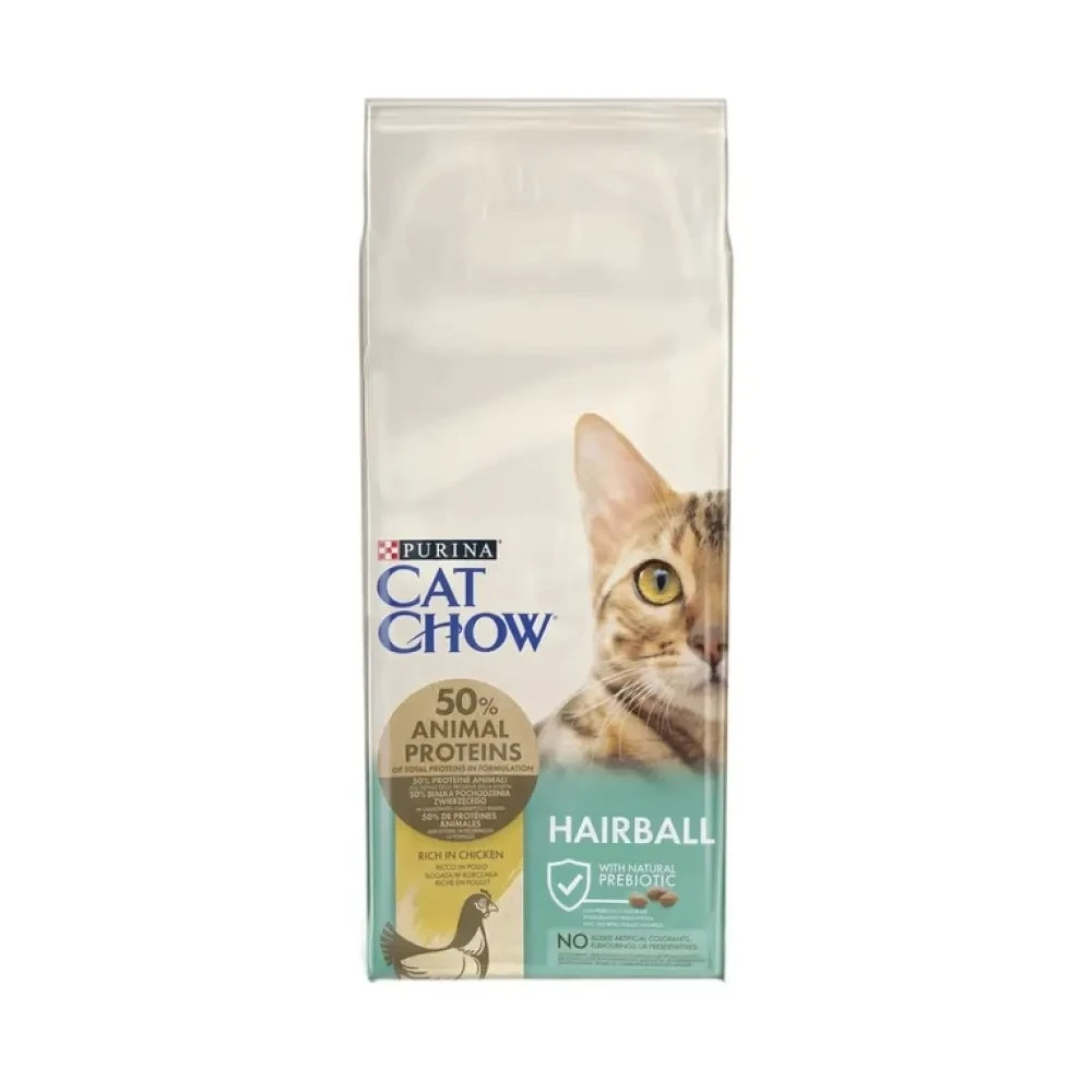 copy_Сухий корм CAT CHOW Hairball для дорослих котів для зменшення утворення кульок шерсті у травному тракті, з куркою, 15 кг Київ - фото 1