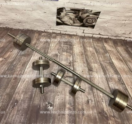 Набор 79 кг Штанга + Гантели металлические разборные 2 по 36 кг Гантели, гири, штанги и диски Киев - изображение 4