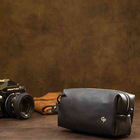 Шкіряна косметичка для чоловіків GRANDE PELLE 11507 Чорний Київ