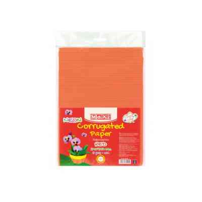 Цветной картон Maxi A4 Гофрокартон неоновый 21х29,7 см красный (MX61902) Винница