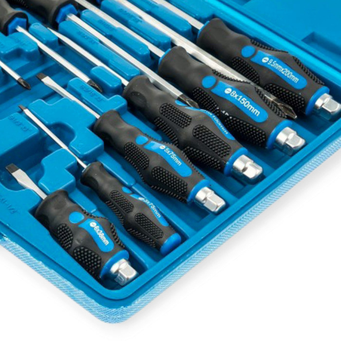 Набір ударних викруток 12 шт під ключ SL3,5,6,8,9.5 PH0,1,2,3,4 Satra (кейс) Мукачево - фото 3