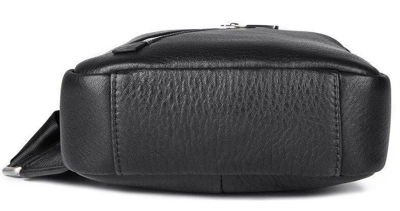 Шкіряна чоловіча сумка через плече для документів та міста Vintage 14973 Чорна Київ - фото 12