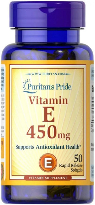 Витамин Е Puritan's Pride Vitamin E 450 мг (1000 МЕ) 50 капс Киев - изображение 1