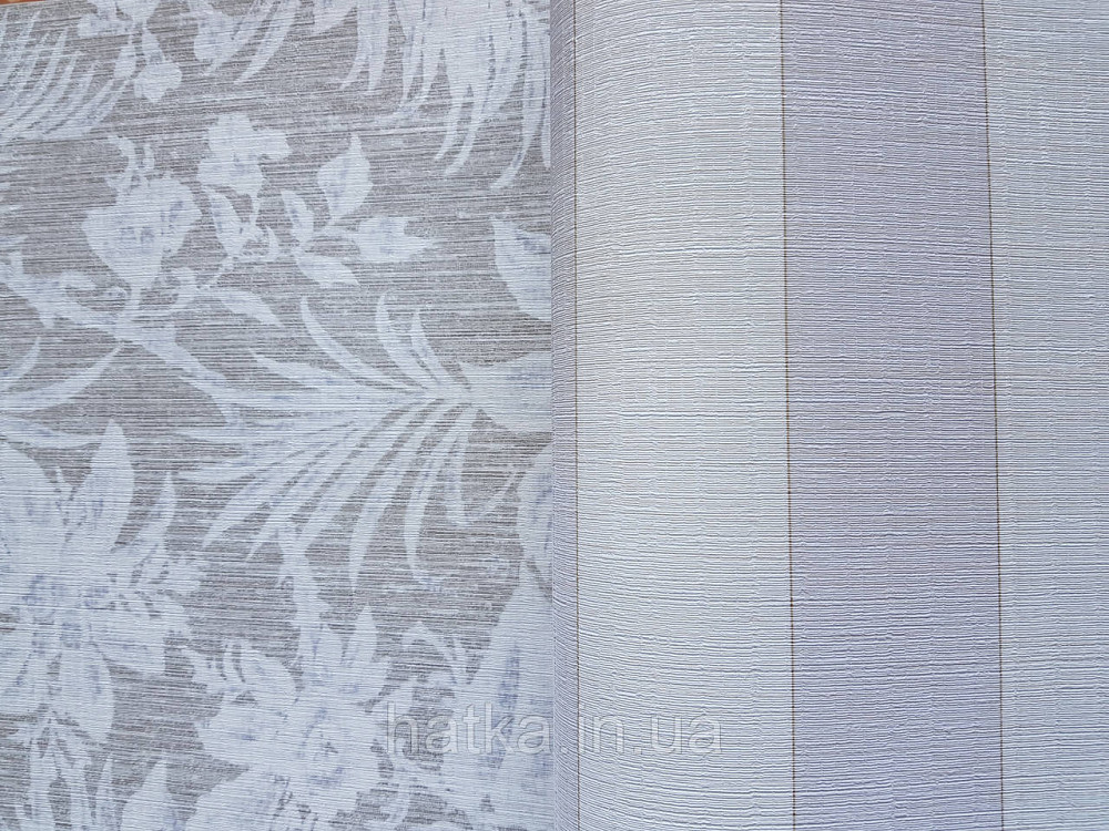 Шпалери флізелінові еко Casadeco Five o'clock 0.53х10 білі квіти, пальми, листя на коричневому під гобелен Київ - фото 2