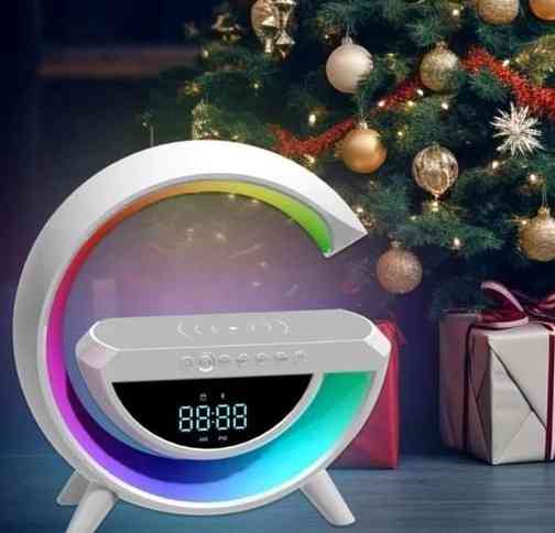 Настольная смарт лампа КP-3431 RGB ночник с колонкой Bluetooth и беспроводной зарядкой Винница