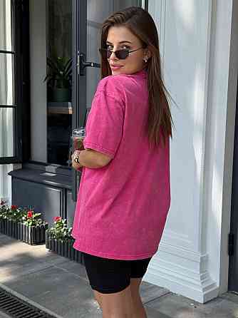 Велосипедки и футболка варенка тай дай оверсайз Малиновый M-L Харьков