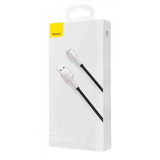 Кабель Baseus Cafule Metal Lightning 2.4A 0,25м чорний Львів