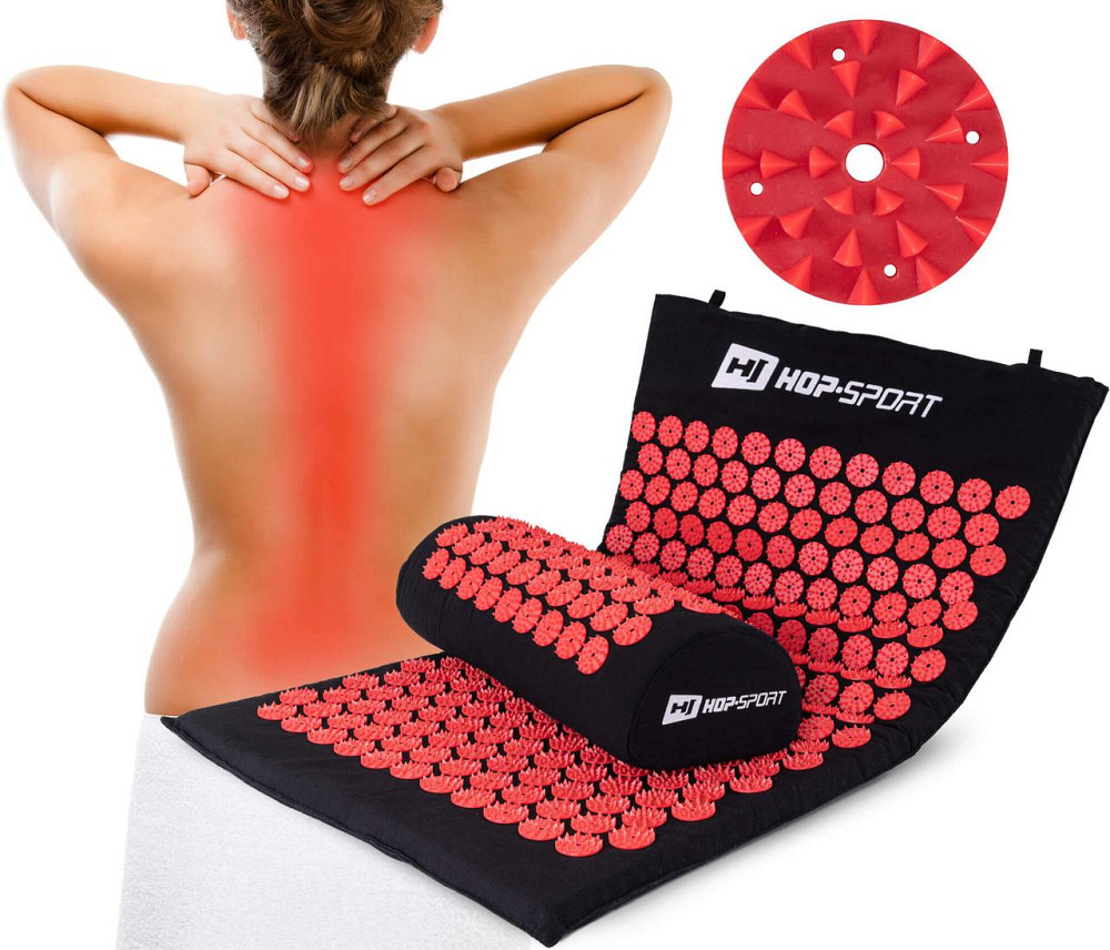 Подушка для акупунктуры Hop-Sport HS-C037AP (Аппликатор Кузнецова) черно-красная Киев - изображение 3