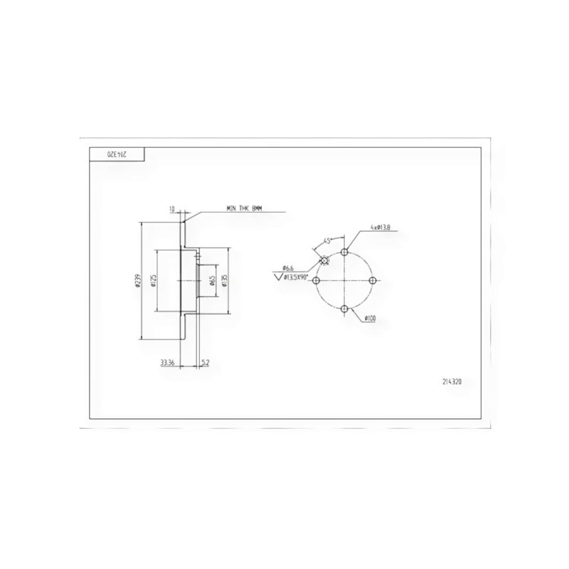 Диск Volken Golf I-II, Passat, Jetta (1972-) передний (239x10mm) тормозной Мукачево - изображение 1