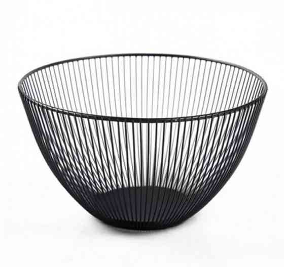 Корзина настільна миска для фруктів металева чорна Вінниця