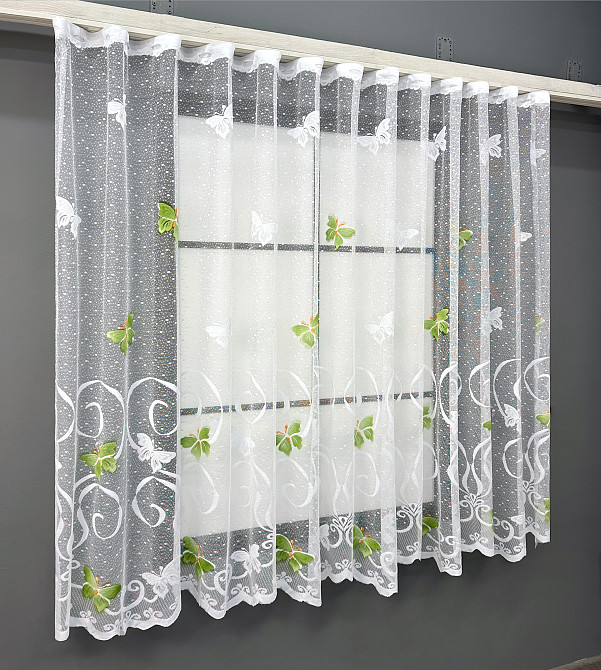 Тюль жаккард VR-Textil № 1895т Арка на кухню цвет белый 400х150 см (53-0098) Киев - изображение 1