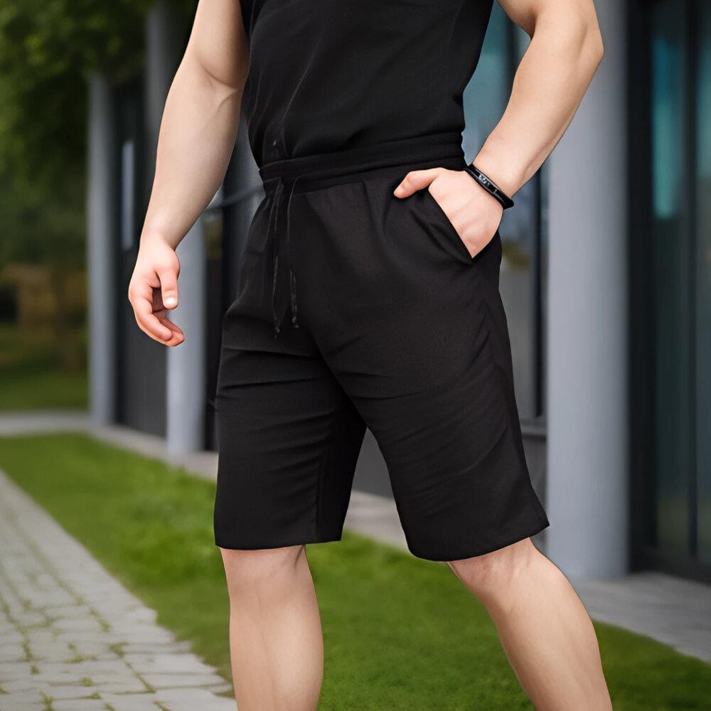 Шорти чоловічі льняні з кишенями чорні Pobedov Marsel Київ - фото 4