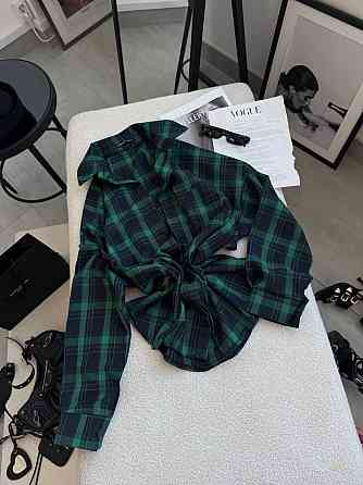 Жіноча класична картата сорочка оверсайз крою костюмний тіар Одеса