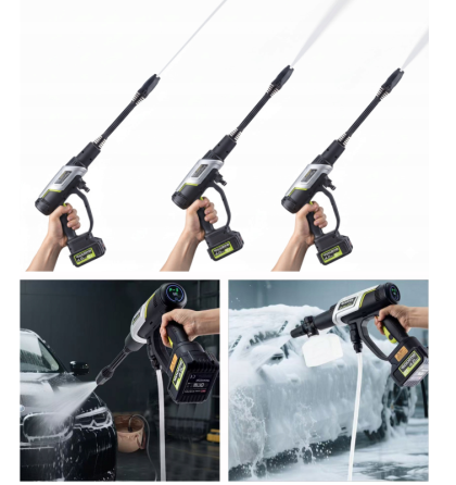 Аккумуляторная мойка высокого давления Toolme TM280 PRO BRUSHLESS 450 Вт с алюминиевой помпой, 2 АКБ 21В, пеногенератор (Польша) Киев