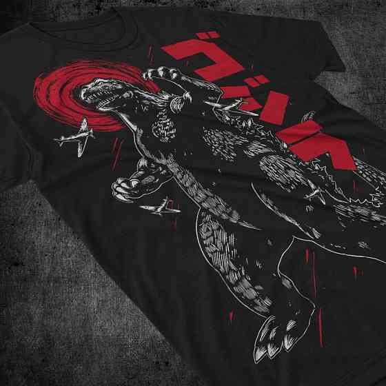 Футболка для мальчика аниме Годзилла Вс Кинг Конг оверсайз (рост от 165 до 180 ) Черний AnimeJ0883m Днепр