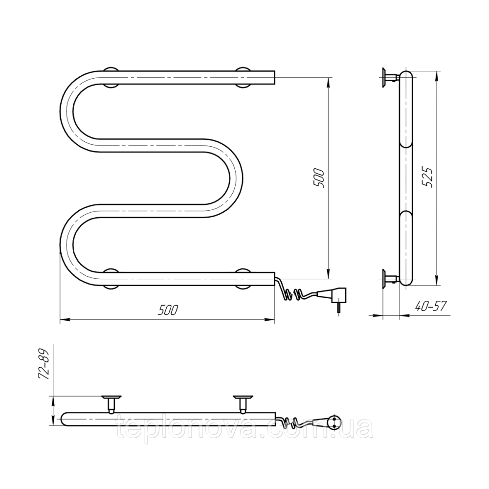 Сушарка для рушників Змійовик 500х500 права Чернівці - фото 3