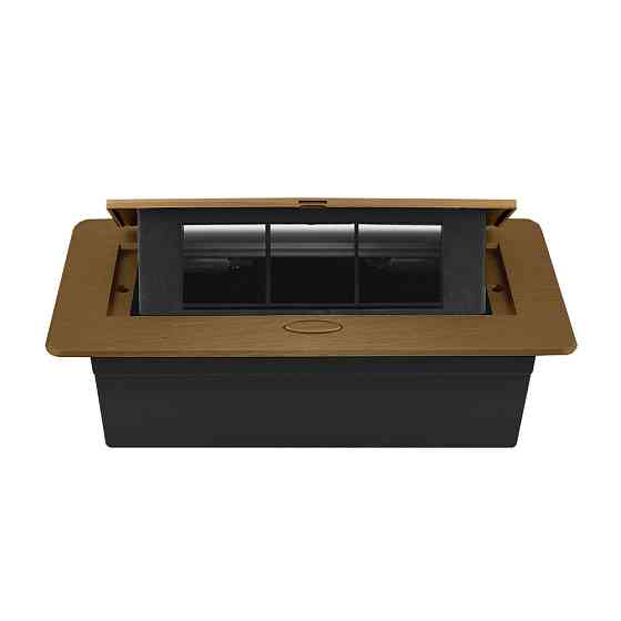 Розетковий люк LIVOLO бронзовий, вбудований у стільницю, меблевий пустий корпус без розеток для наповнення модулями, плавне відкриття, алюміній, 265×1 Коломыя