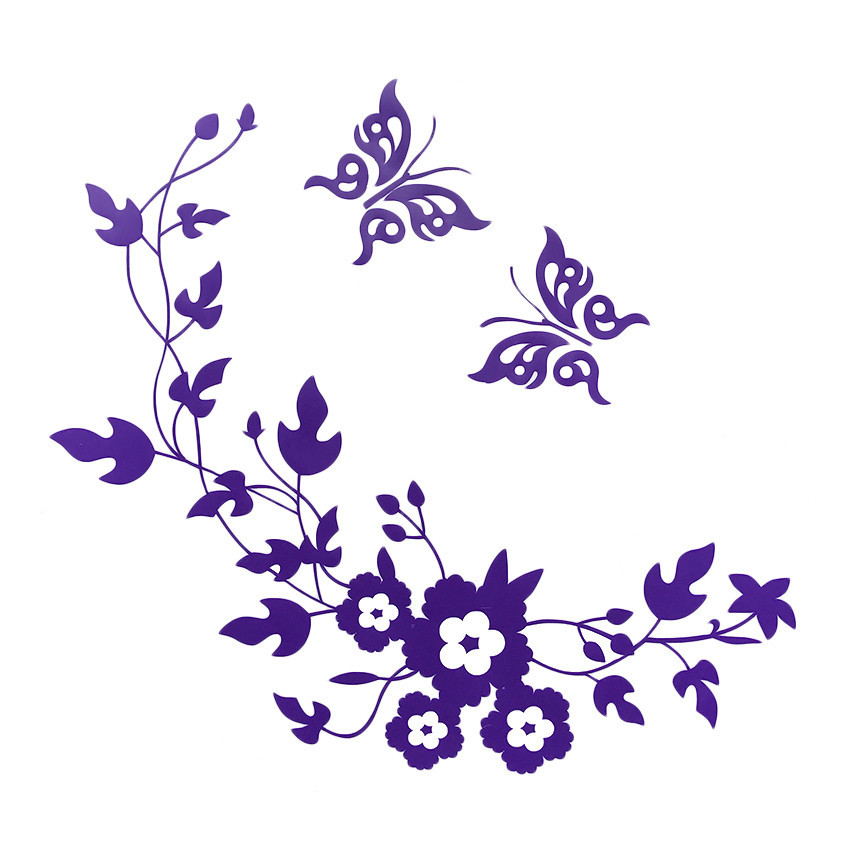 Наклейка на унітаз квіткова з метеликами 30 на 30 см бузковий Київ - фото 6