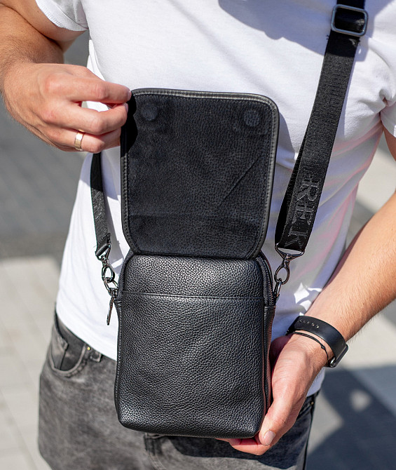 Чоловіча шкіряна сумка-барсетка через плече TD-22011 Київ - фото 10