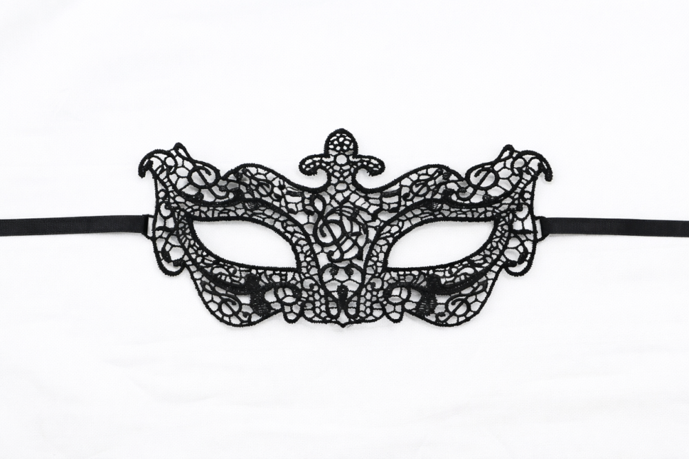 Карнавальная кружевная маска классическая one size черный Киев - изображение 1