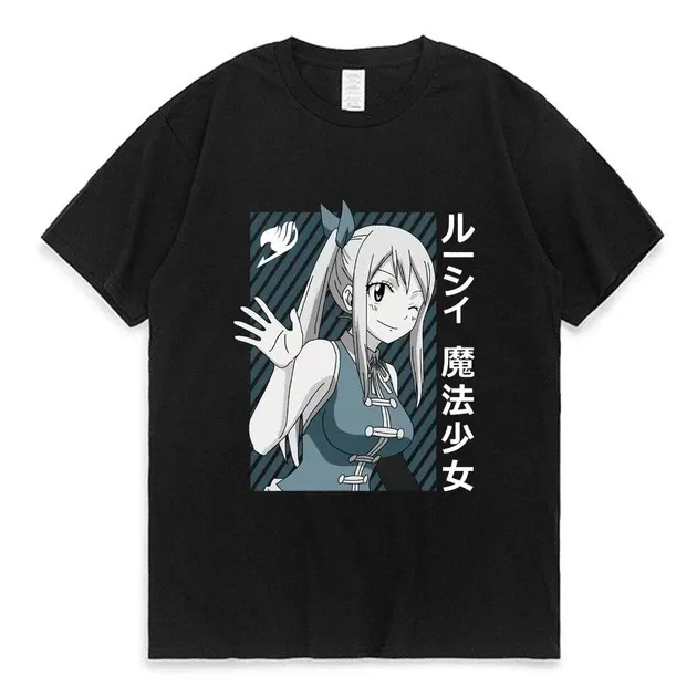 Футболка для мальчика с аниме принтом Хвост Феи / Люси оверсайз (рост от 165 до 180 ) Черный AnimeT1170m Днепр - изображение 1