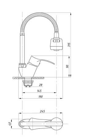 Кухонный смеситель с рефлекторным изливом Mixxus YUB4-279 Reflector (MI6478) Черновцы
