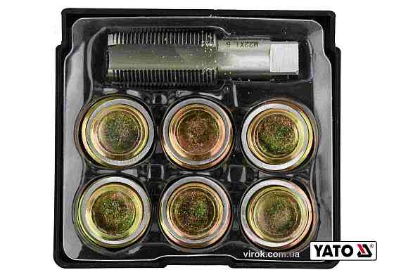 Набір для ремонту оливних пробок YATO : з алюмінієвими прокладками, різьба- М22 х 1.5, 6 шт [10/40] Одеса