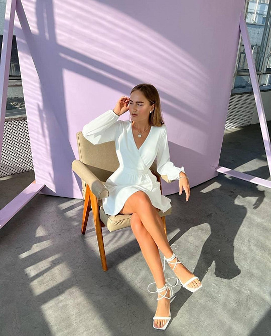 Женское стильное романтичное летнее платье софт Молочный Одесса - изображение 2