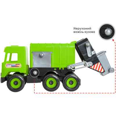 Спецтехника Tigres Авто "Middle truck" мусоровоз (св. зеленый) в коробке (39484) Винница