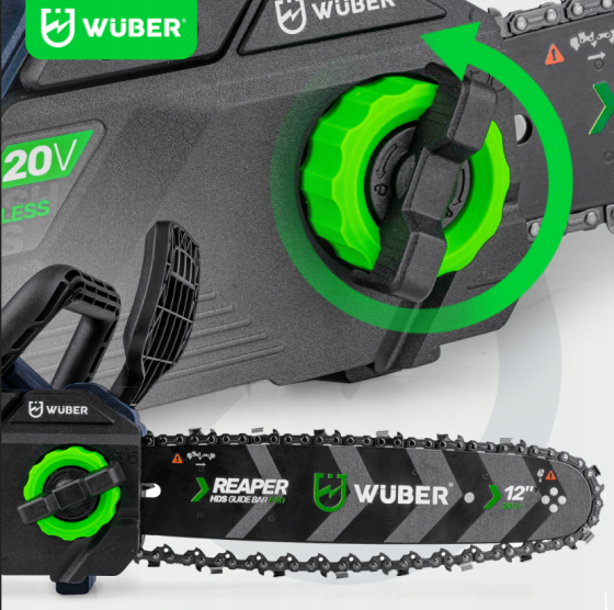 Акумуляторна пила ланцюгова + 2 акумулятори 4А·год 20В + шина 30см Wuber (Польща) Київ