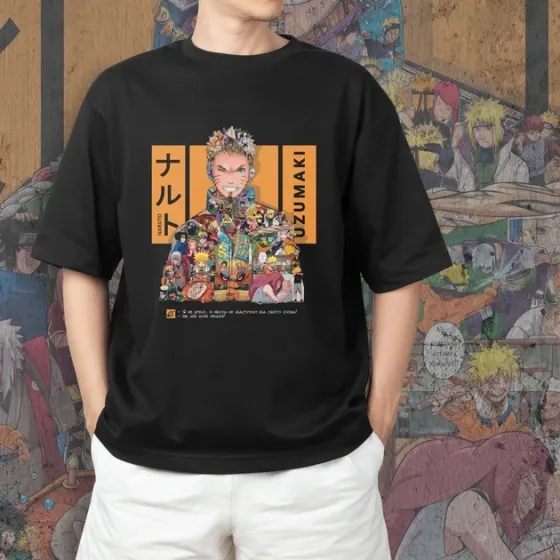 Футболка чоловіча з  принтом Наруто Манга Розмір 48 Anime0113 Дніпро