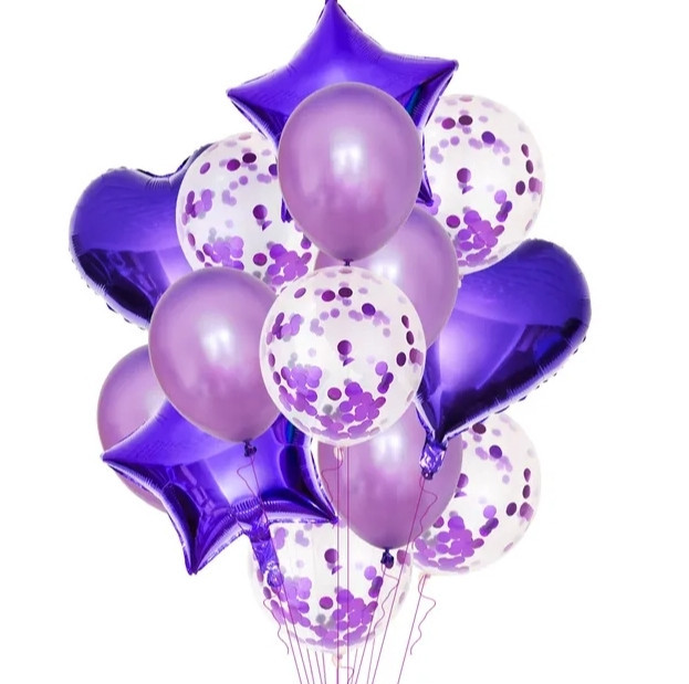 Фонтан из шаров фиолетовый 14шт Киев - изображение 1