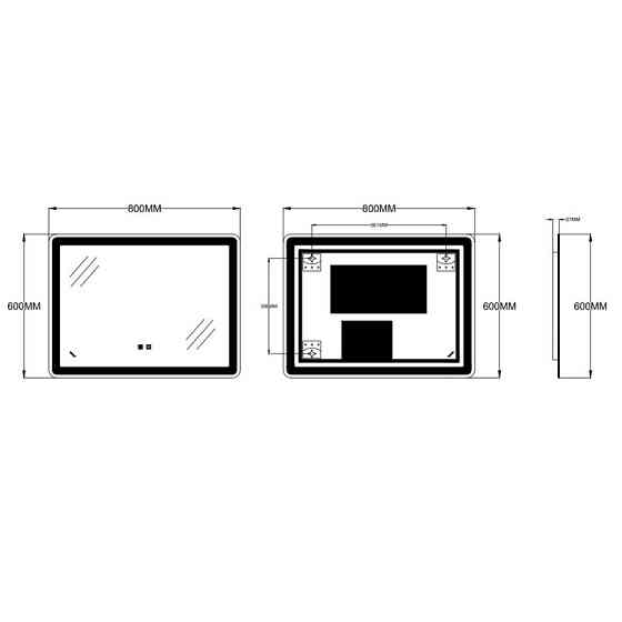 Дзеркало Zerix Mirra MR05-80x60-REVERSE з LED Touch, Anti-fog, димером, регулятором яскравості (ZX6056) ( 16414 ) Харьков