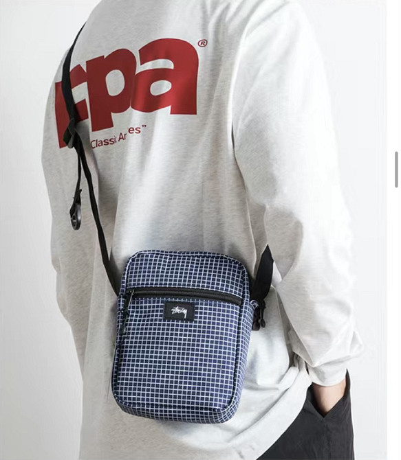 Сумка через плече Stussy 19x16 синій/білий Запоріжжя - фото 3