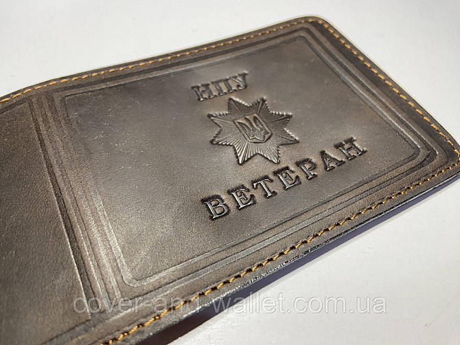 Шкіряна обкладинка ветеран НПУ (Національної поліції України) Київ - фото 6