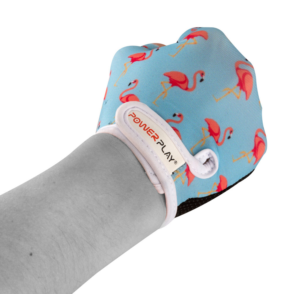 Велорукавички PowerPlay 001 Фламінго Блакитні XS (вік до 5 років) Луцьк - фото 3