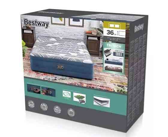 Надувная двухместная кровать Bestway со встроенным электронасосом 203 х 152 х 36 см. Киев
