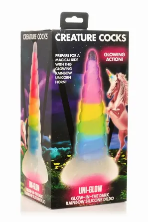 Фентезійний фалоімітатор Creature Cocks Luminescent Rainbow Silicone Dildo Львів