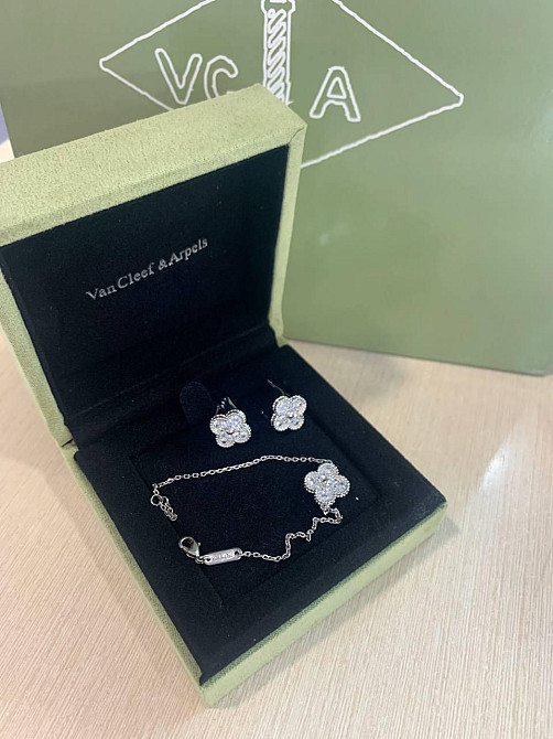 Ван Кліф комплект прикрас / Van Cleef сережки та браслет Одеса - фото 1