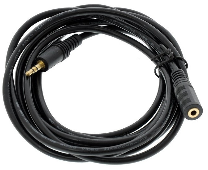 Кабель AUX Audio TRS M/F 3.0м чорний Вінниця - фото 1