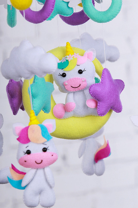 Мобіль на ліжечко WoollyFox «Місячні єдиноріжки» Київ - фото 6