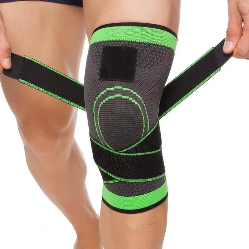 Бандаж еластичний колінного суглоба для спорту KNEE SUPPORT WN-26, Зелений L / Фіксатор колінного суглоба Київ - фото 4