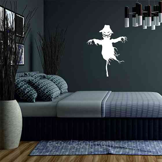 Декоративне настінне Панно «Пугало. Гелловін », Декор на стіну 90 * 71 см, Білий Київ