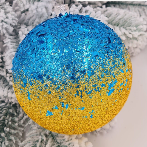 Ялинкова куля омбре луска d15см КС Житомир - изображение 2